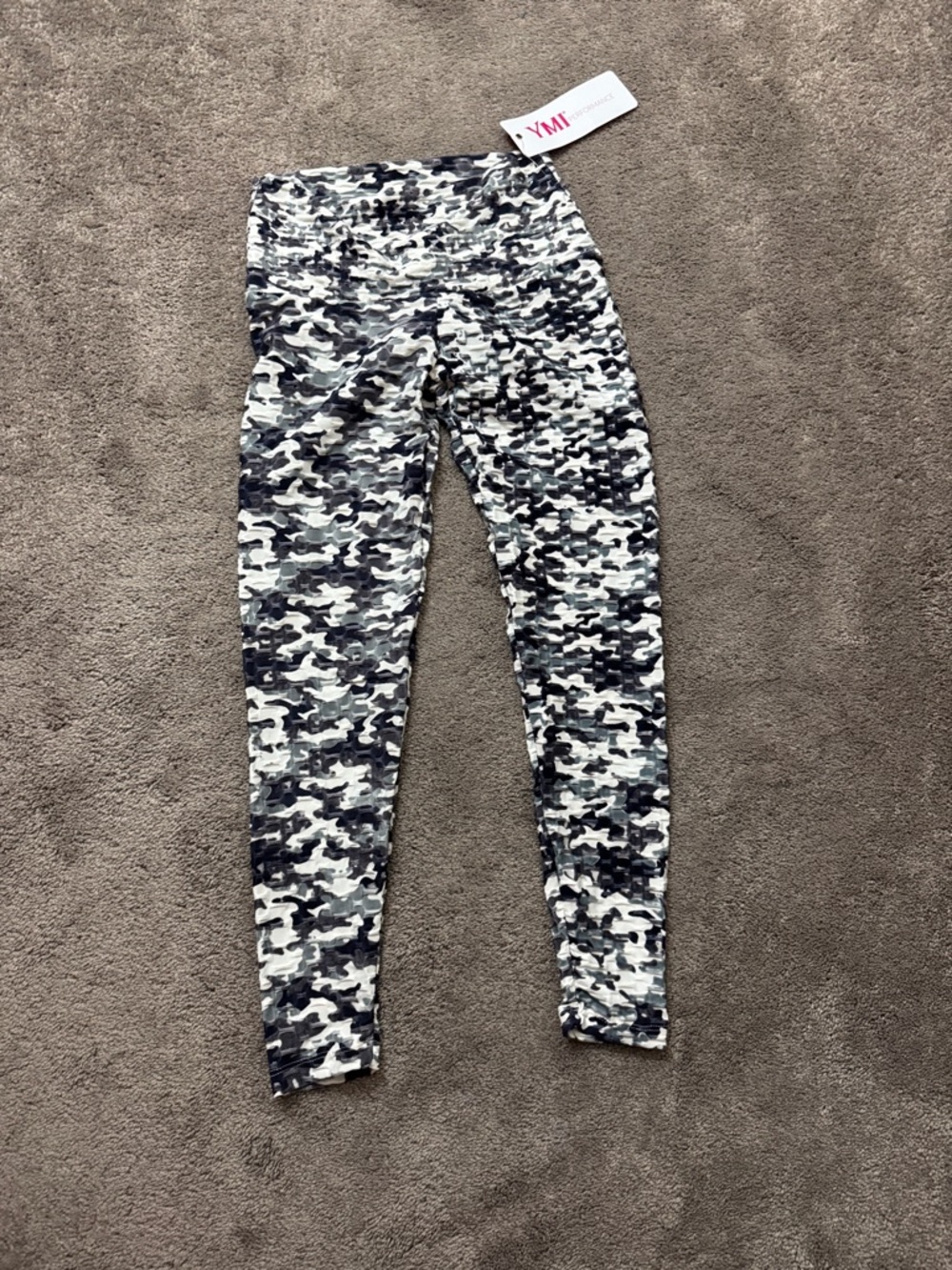 YMI Marble Print Leggings Camo Black White Stretch Skinny Pants SIZE S NWT